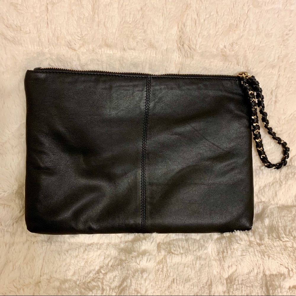NEW Black Sheepskin Clutch